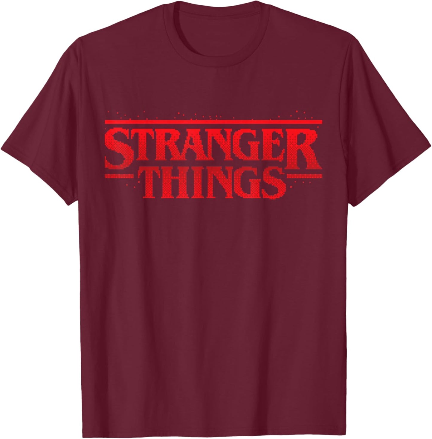 Stranger Things Season 5 Retro Video Game Red Logo T-Shirt - T-Shirt | Maroon