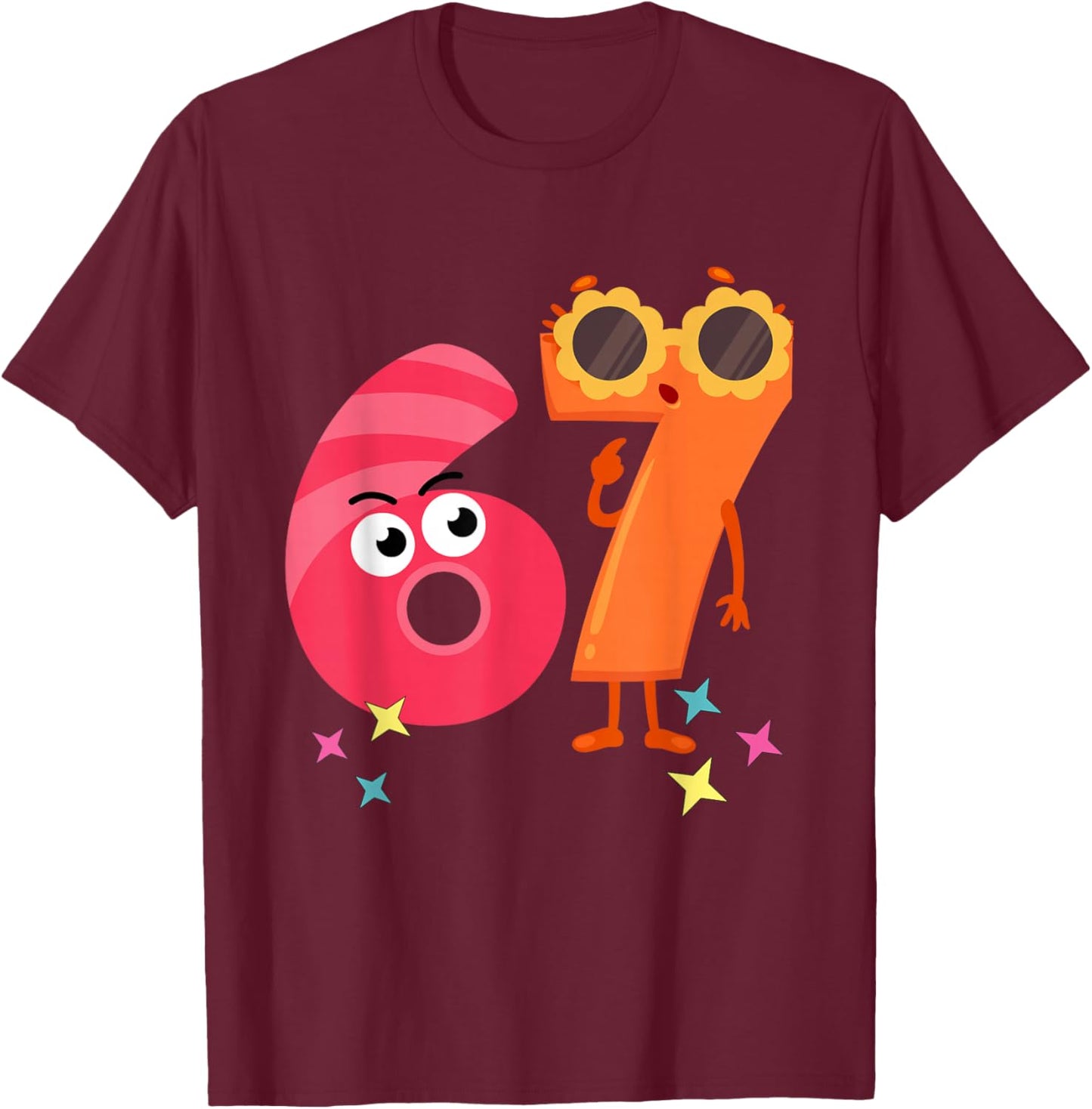 6 7 for Teacher (six Seven) T-Shirt - T-Shirt | Maroon