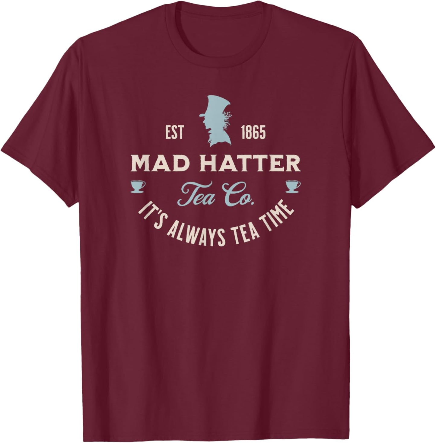 Mad Hatter Alice in Wonderland Book Lover T-Shirt - T-Shirt | Maroon