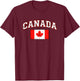 Canada Kids Vintage Maple Leaf Flag Youth Canadian Pride T-Shirt - T-Shirt | Maroon