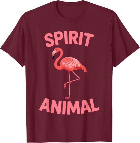 Funny Flamingo Art Women Kids Pink Flamingo Lover T-Shirt - T-Shirt | Maroon