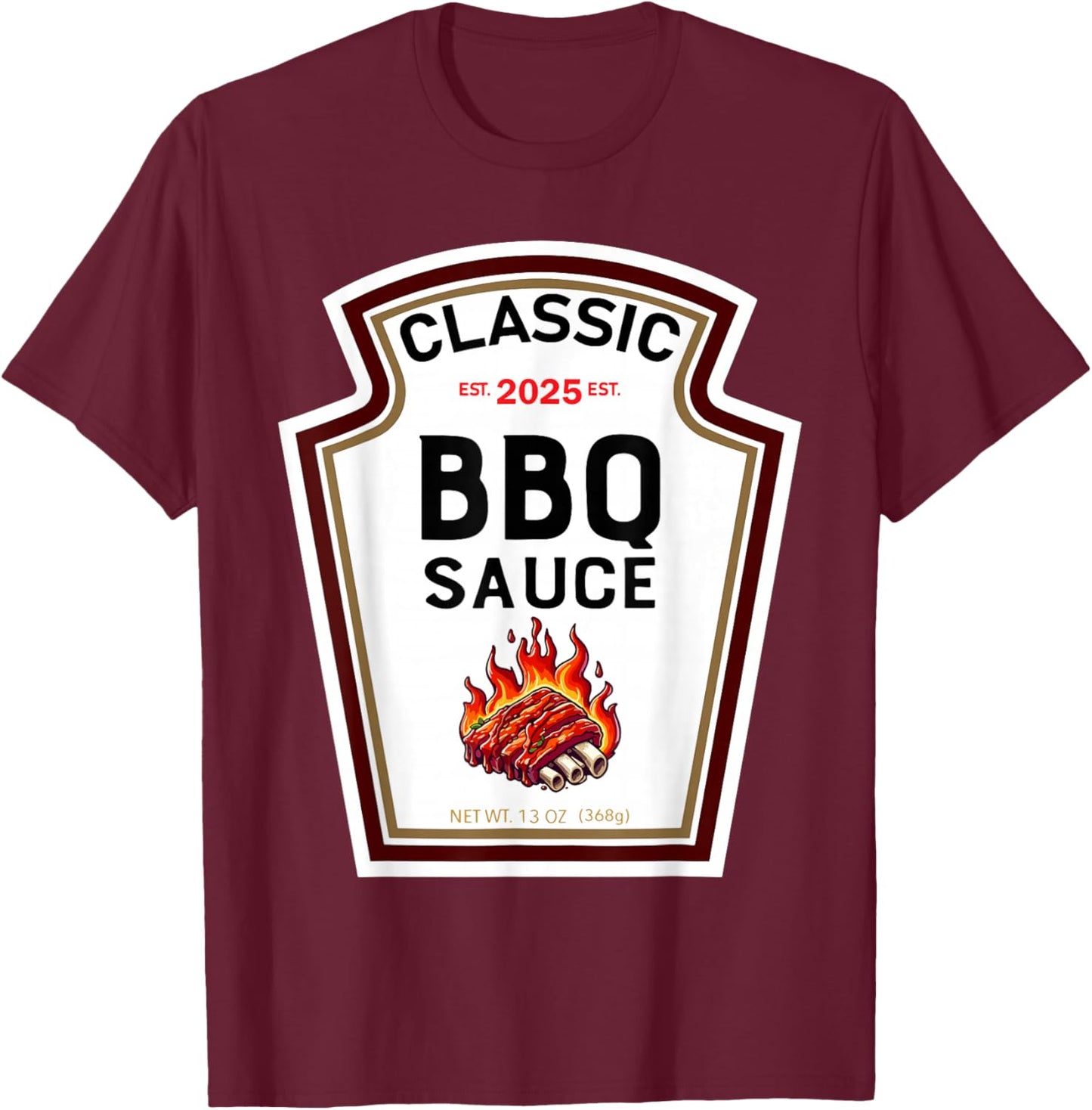 Barbecue Sauce Halloween Costume Family Matching T-Shirt - T-Shirt | Maroon