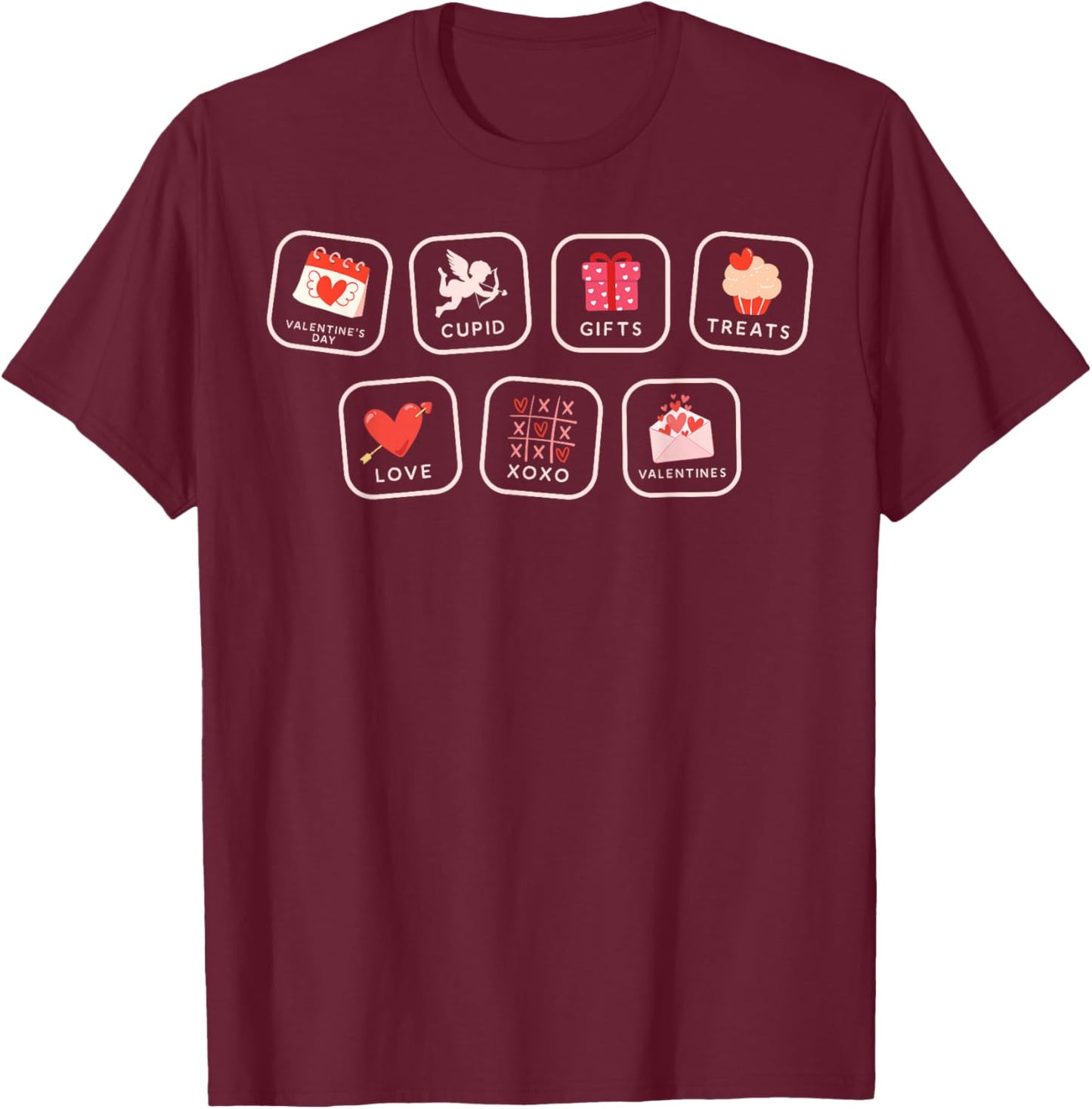 Valentine SPED Teacher AAC PCS Symbol Behavior Speech T-Shirt - T-Shirt | Maroon