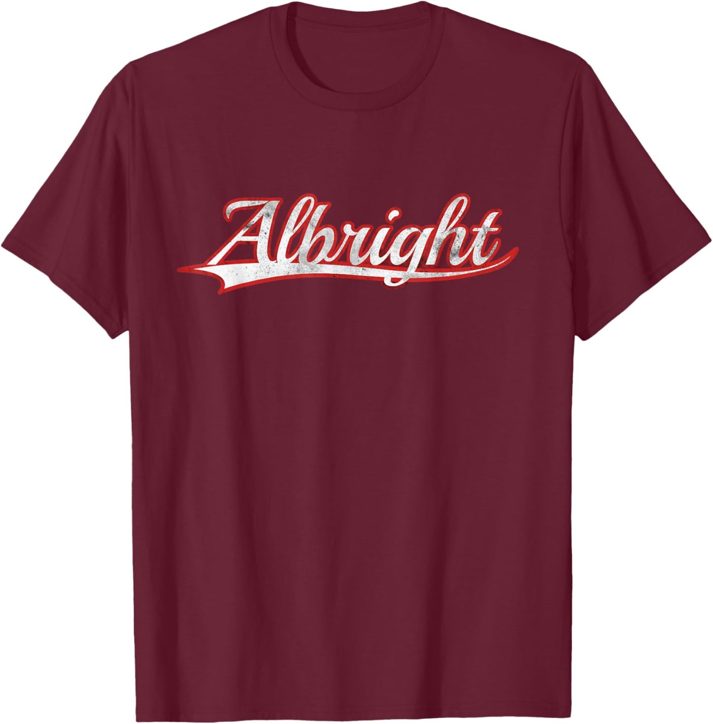 Albright Reading Pennsylvania Area Vintage Varsity Throwback T-Shirt - T-Shirt | Maroon