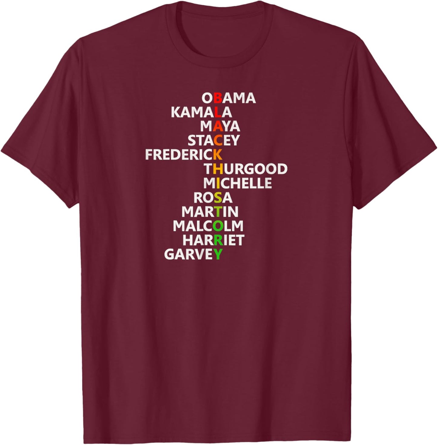 Black History Month Leaders Black History Month T-Shirt - T-Shirt | Maroon