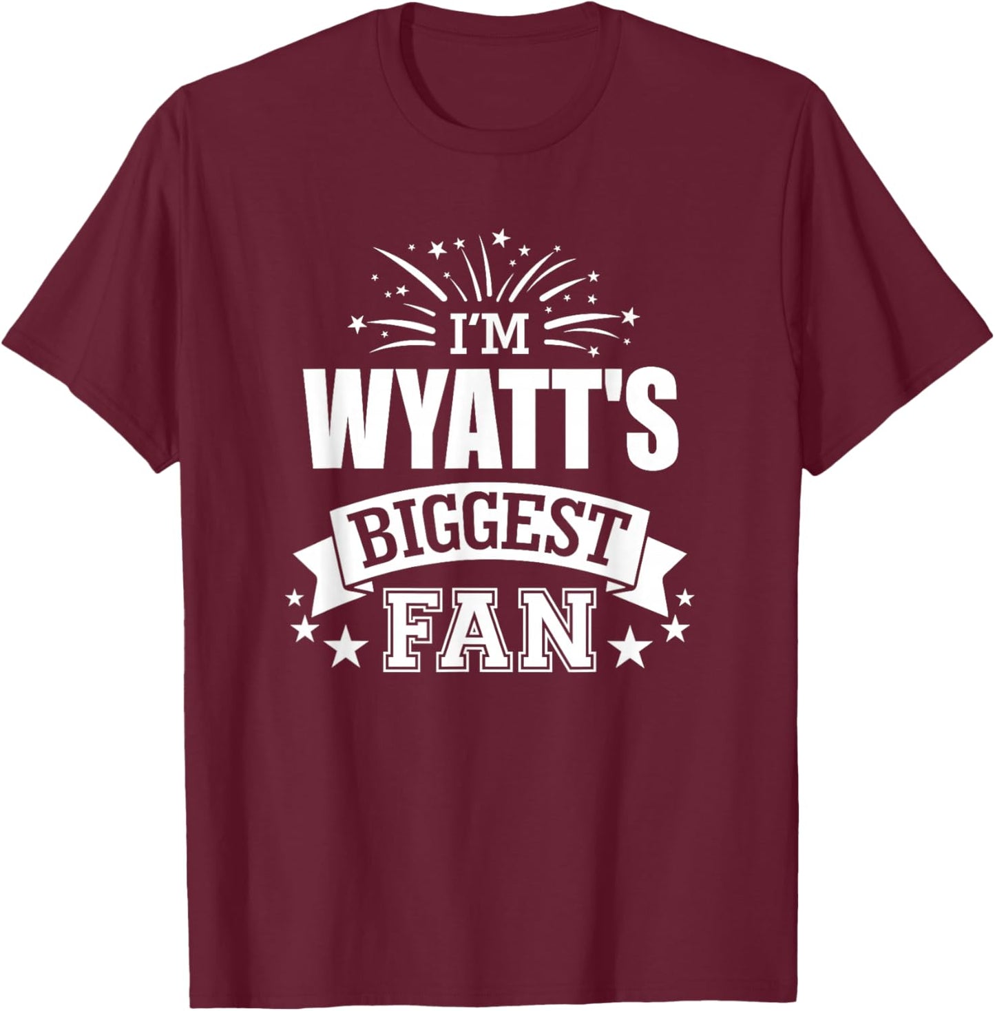 Wyatt Personalized Name Sports Fan Birthday Graduation T-Shirt - T-Shirt | Maroon