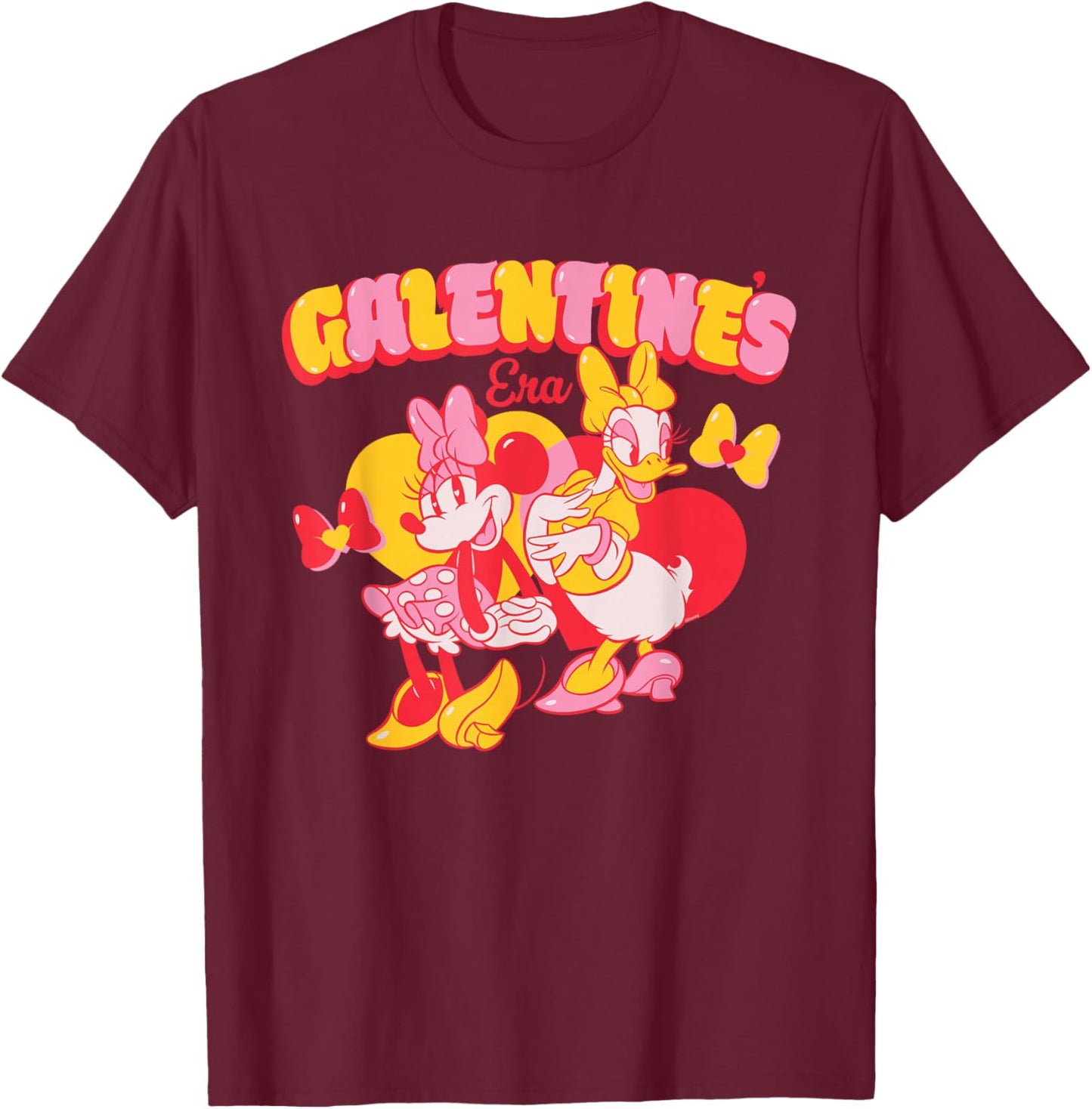 Disney Minnie Mouse & Daisy Duck Galentine's Era Friends BFF T-Shirt - T-Shirt | Maroon