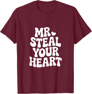 Mr Steal Your Heart Valentine's Day Boys Toddler Kids T-Shirt - T-Shirt | Maroon