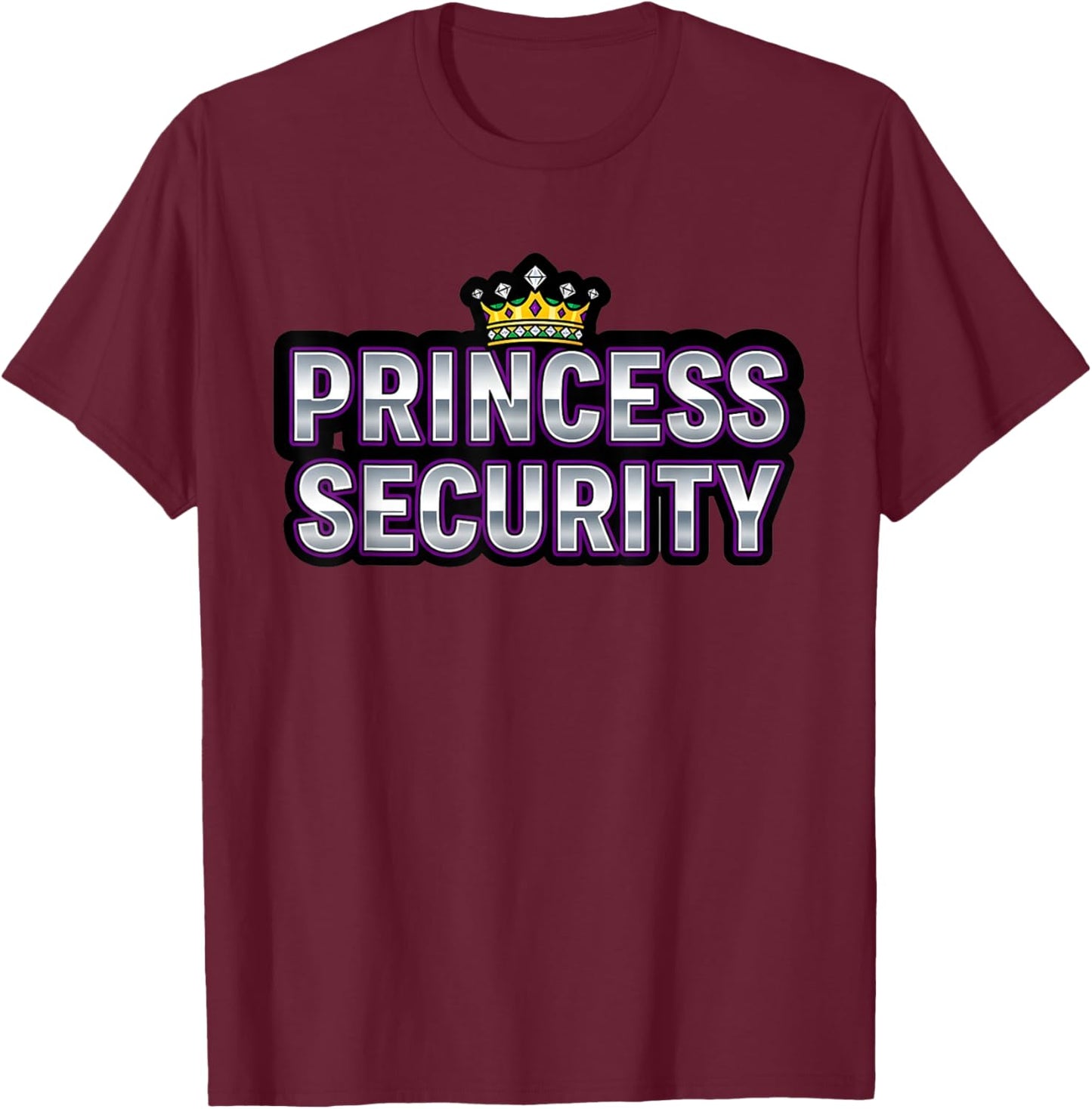 Princess Security Birthday Girls Cute Royal Matching T-Shirt - T-Shirt | Maroon