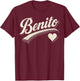 Vintage Benito Heart Script Gift Women Kid Boy Girl T-Shirt - T-Shirt | Maroon