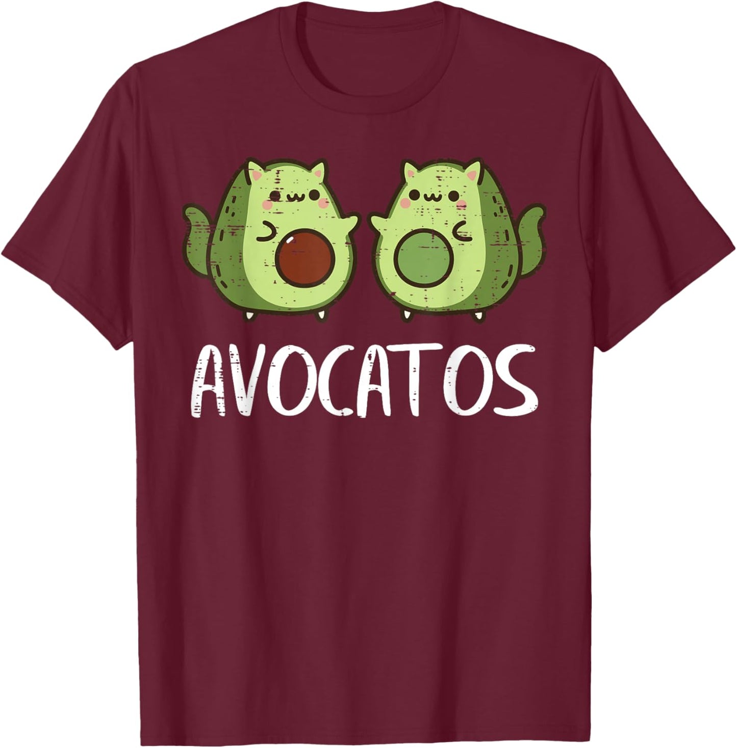 Cat Avocado Avocatos Funny Food Pun Women Girls Kids Men T-Shirt - T-Shirt | Maroon