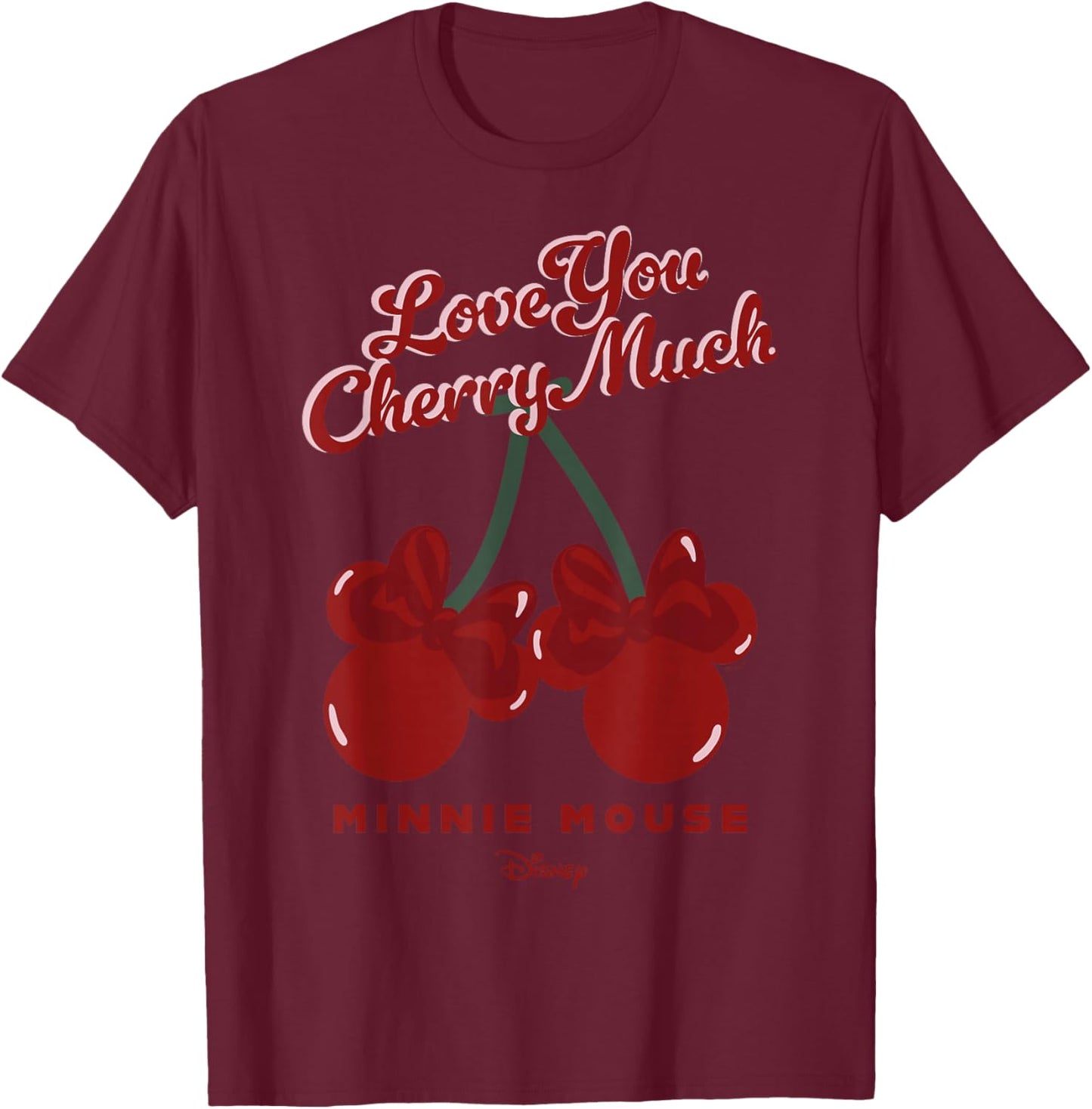 Disney Mickey and Friends Love You Cherry Much Minnie Mouse T-Shirt - T-Shirt | Maroon