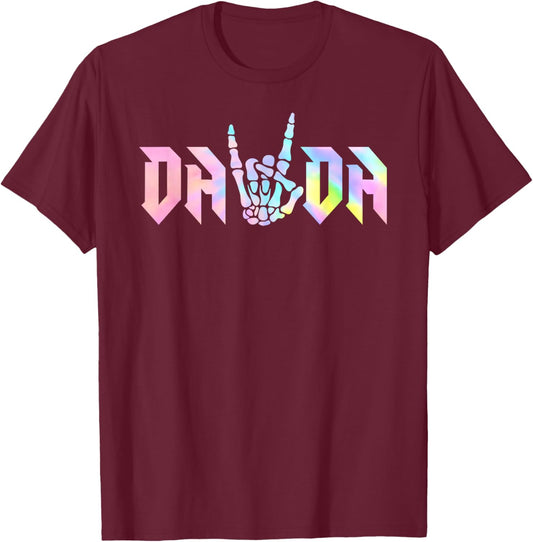 Dada of The Bad Two The Bone Birthday Matching Tie Dye T-Shirt - T-Shirt | Maroon