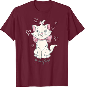 Disney The Aristocats Marie Purrfect Vintage Sketch Art T-Shirt - T-Shirt | Maroon