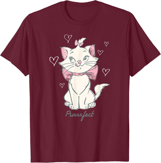Disney The Aristocats Marie Purrfect Vintage Sketch Art T-Shirt - T-Shirt | Maroon