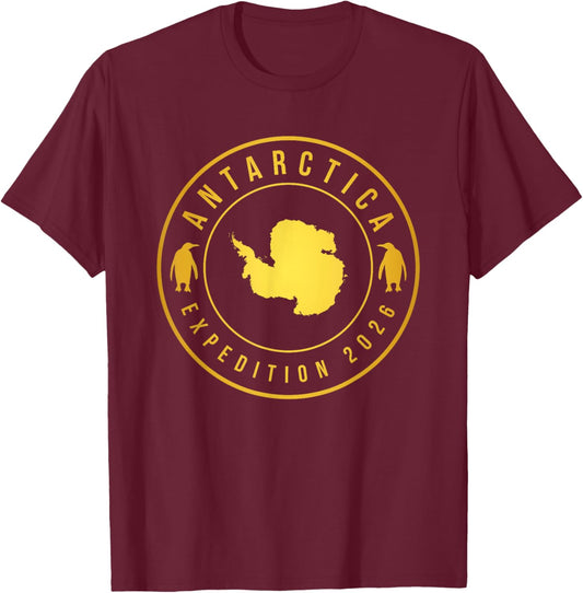 Antarctica Expedition 2026 - Retro Souvenir T-Shirt - T-Shirt | Maroon