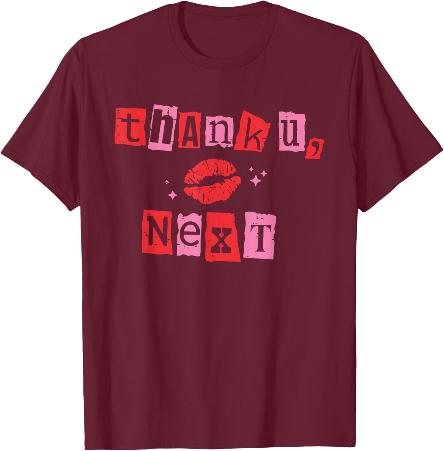 Retro Thank You Next Funny Valentine Girly Love XOXO Be Mine T-Shirt - T-Shirt | Maroon