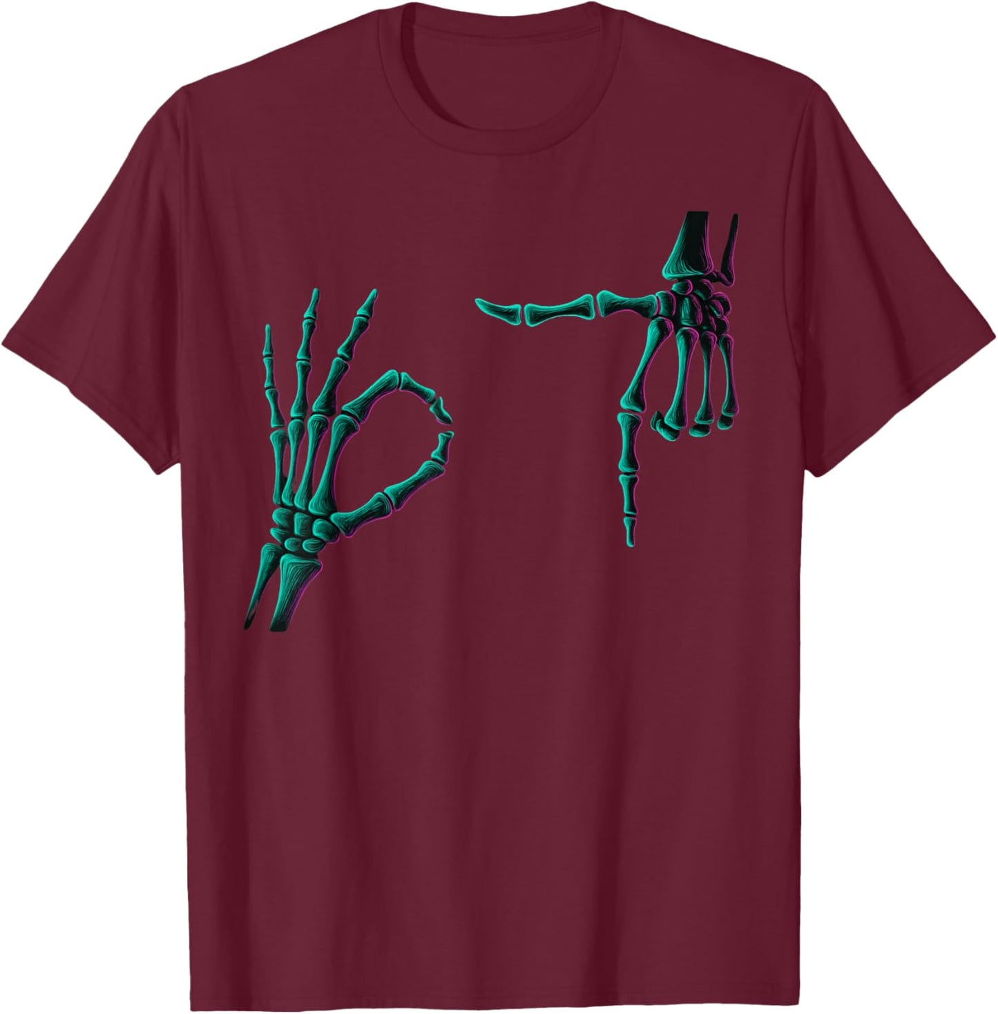 67 Meme Skeleton Hands 6 7 Halloween Six Seven Funny Meme T-Shirt - T-Shirt | Maroon