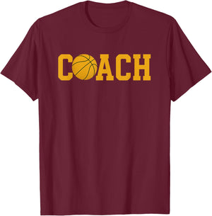 Basketball Coach Pride Motivational Sports Coaching Design T-Shirt - T-Shirt | Maroon