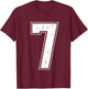 Number 7 Matching Costume 67 Meme Costume Distressed Retro T-Shirt - T-Shirt | Maroon