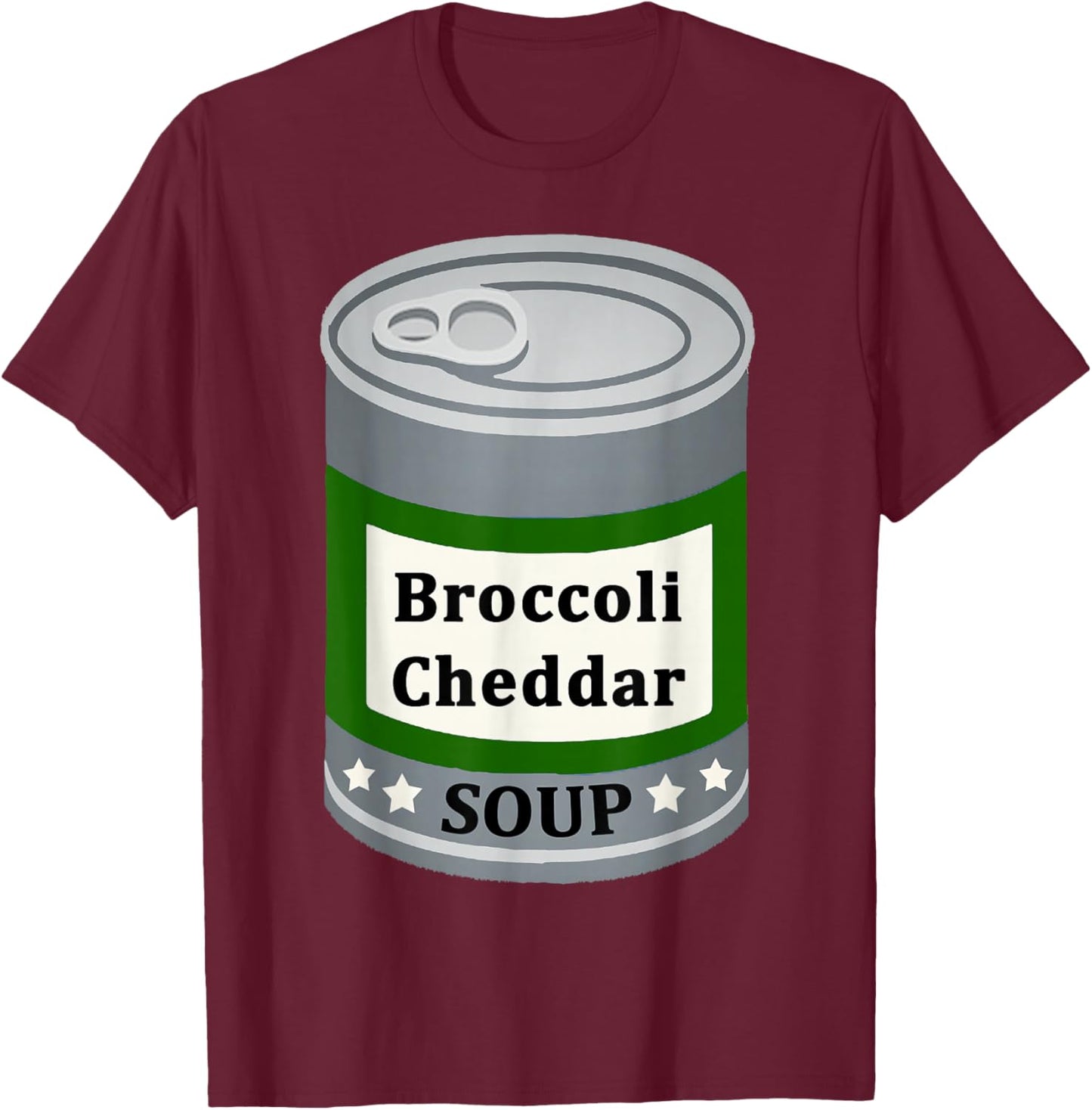 Broccoli Cheddar Canned Soup Fun Easy Lazy Halloween Costume T-Shirt - T-Shirt | Maroon