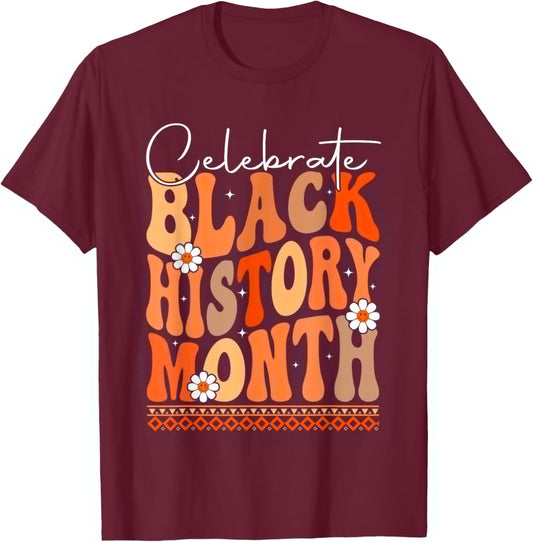 Celebrate Black History Month Women Kids T-Shirt - T-Shirt | Maroon
