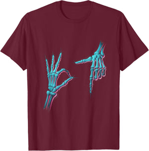 67 Meme Skeleton Hand 6 7 Halloween Six Seven Funny Teens T-Shirt - T-Shirt | Maroon
