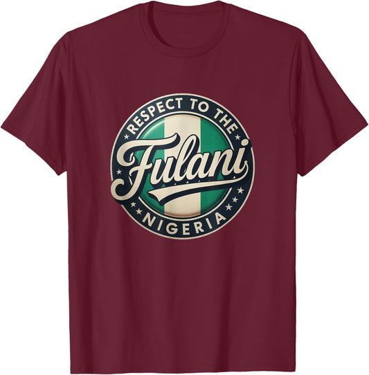 Fulani Nigeria Respect Vintage Emblem Heritage T-Shirt - T-Shirt | Maroon