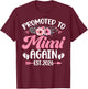 Promoted to Mimi Again Est 2026 Florals Pregnancy New Baby T-Shirt - T-Shirt | Maroon