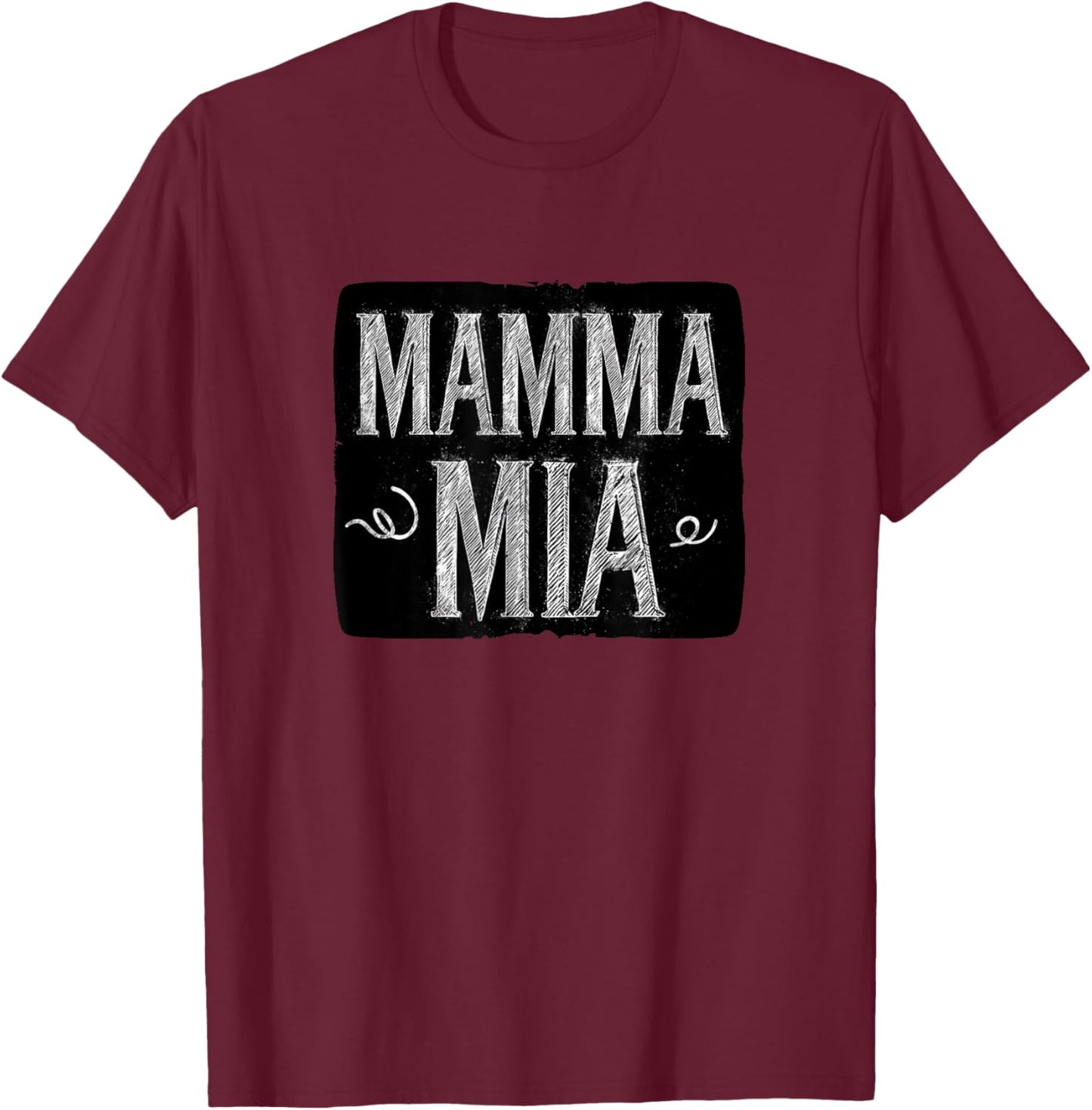 Funny Mamma Mia Logo T-Shirt - T-Shirt | Maroon