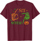 Funny Six Seven Skeleton Hands Meme Halloween Design T-Shirt - T-Shirt | Maroon