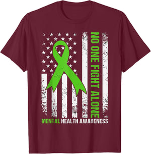 Mental Health Awareness Fight The Stigma Mental Health T-Shirt - T-Shirt | Maroon