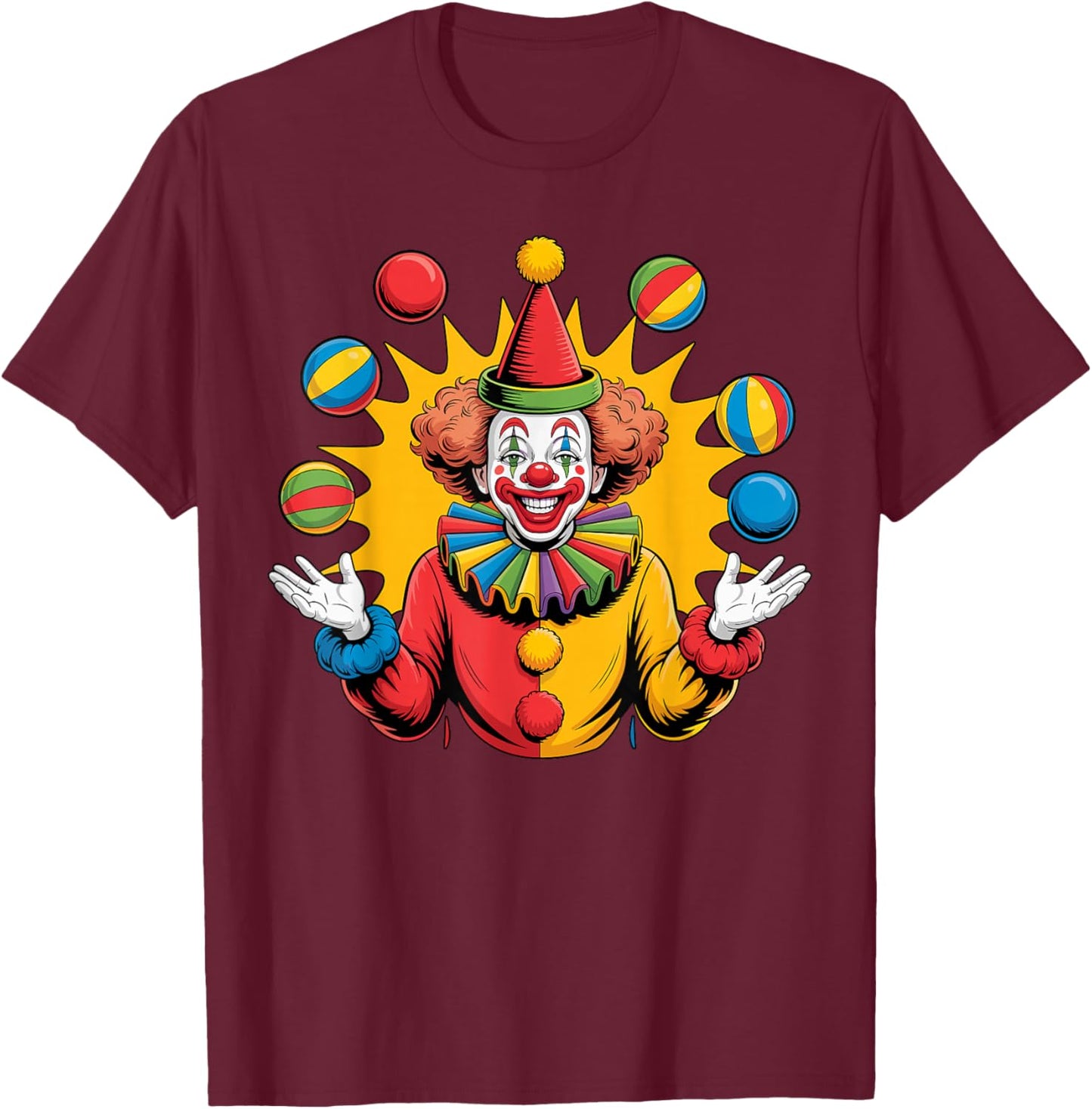 Clown Juggling Circus T-Shirt - T-Shirt | Maroon