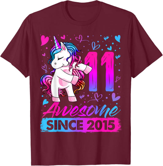 11th Birthday Shirt Girl 11 Year Old Gifts 11 Birthday Girl T-Shirt - T-Shirt | Maroon
