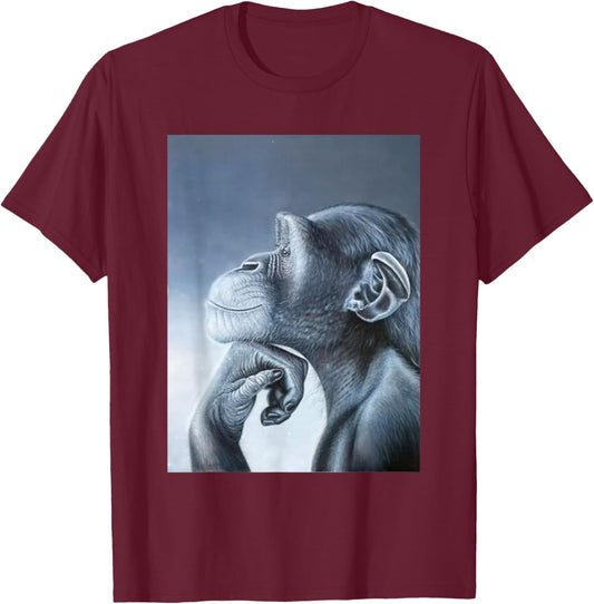 Funny Lion Monkey Meme brainrot Rage Bait Monkey Meme T-Shirt - T-Shirt | Maroon