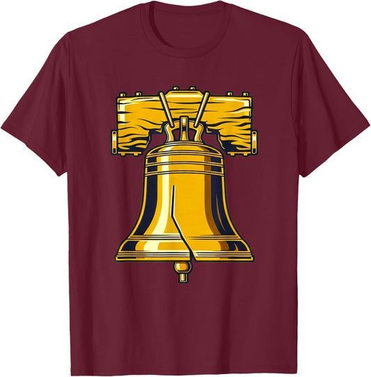 Liberty Bell Costume Adult Kid American Patriot Liberty Bell T-Shirt - T-Shirt | Maroon