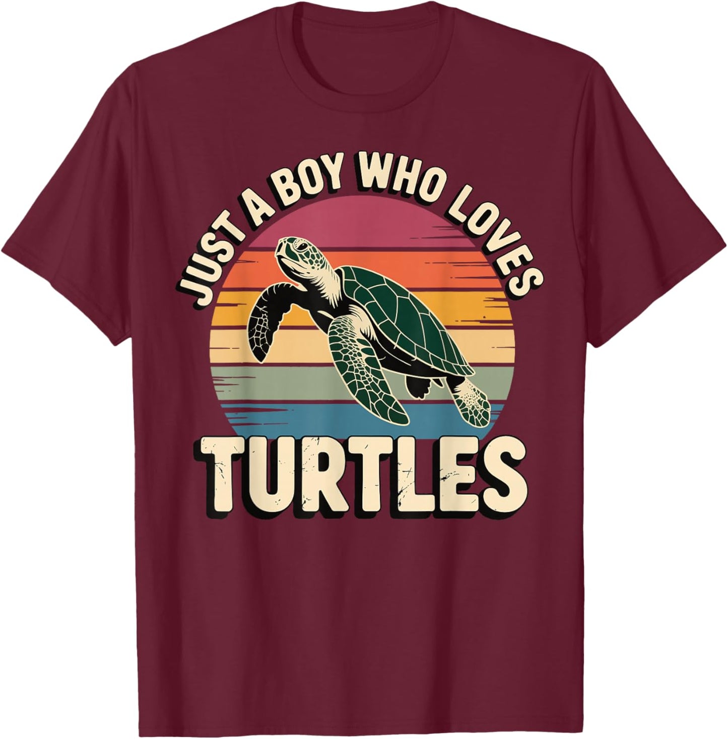 Just A Boy Who Loves Turtles T-Shirt - T-Shirt | Maroon