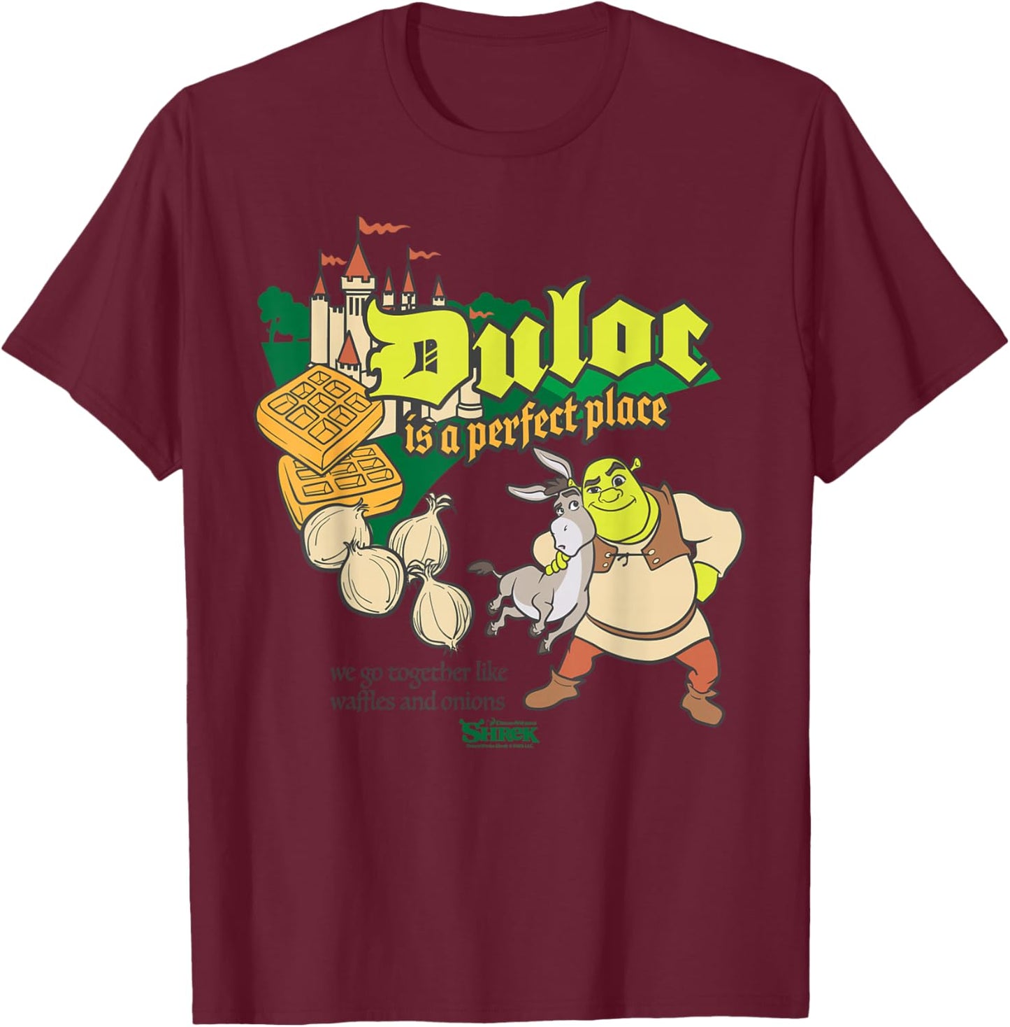 Shrek Duloc is a Perfect Place T-Shirt - T-Shirt | Maroon