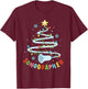 Funny Sonographer Christmas Tree Ultrasound Matching Group T-Shirt - T-Shirt | Maroon