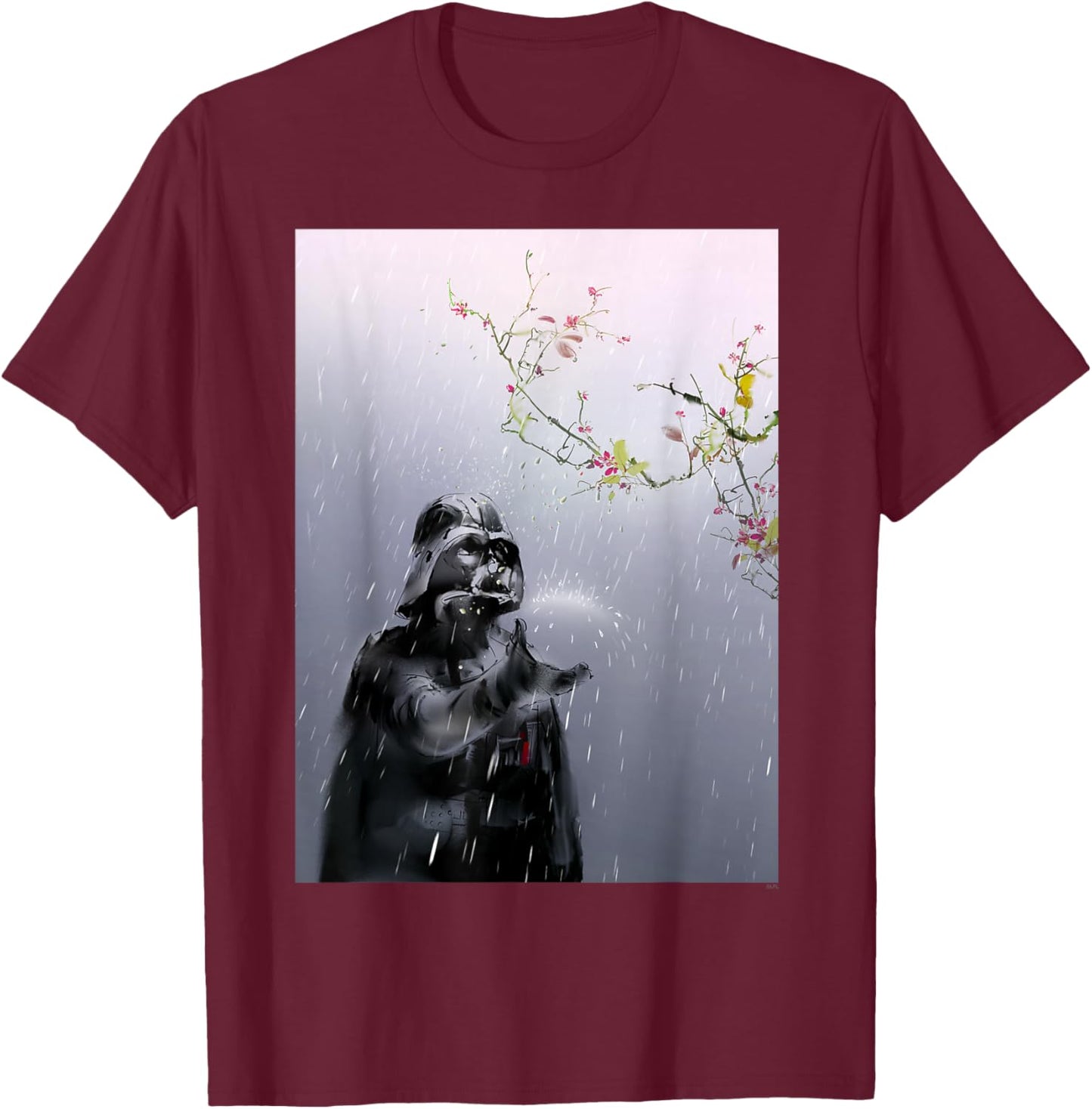 Star Wars Darth Vader Spring Cherry Blossoms Sakura Art T-Shirt - T-Shirt | Maroon
