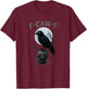 Gothic Black Crow F-Caw-F Raven Skull Moon Halloween T-Shirt - T-Shirt | Maroon