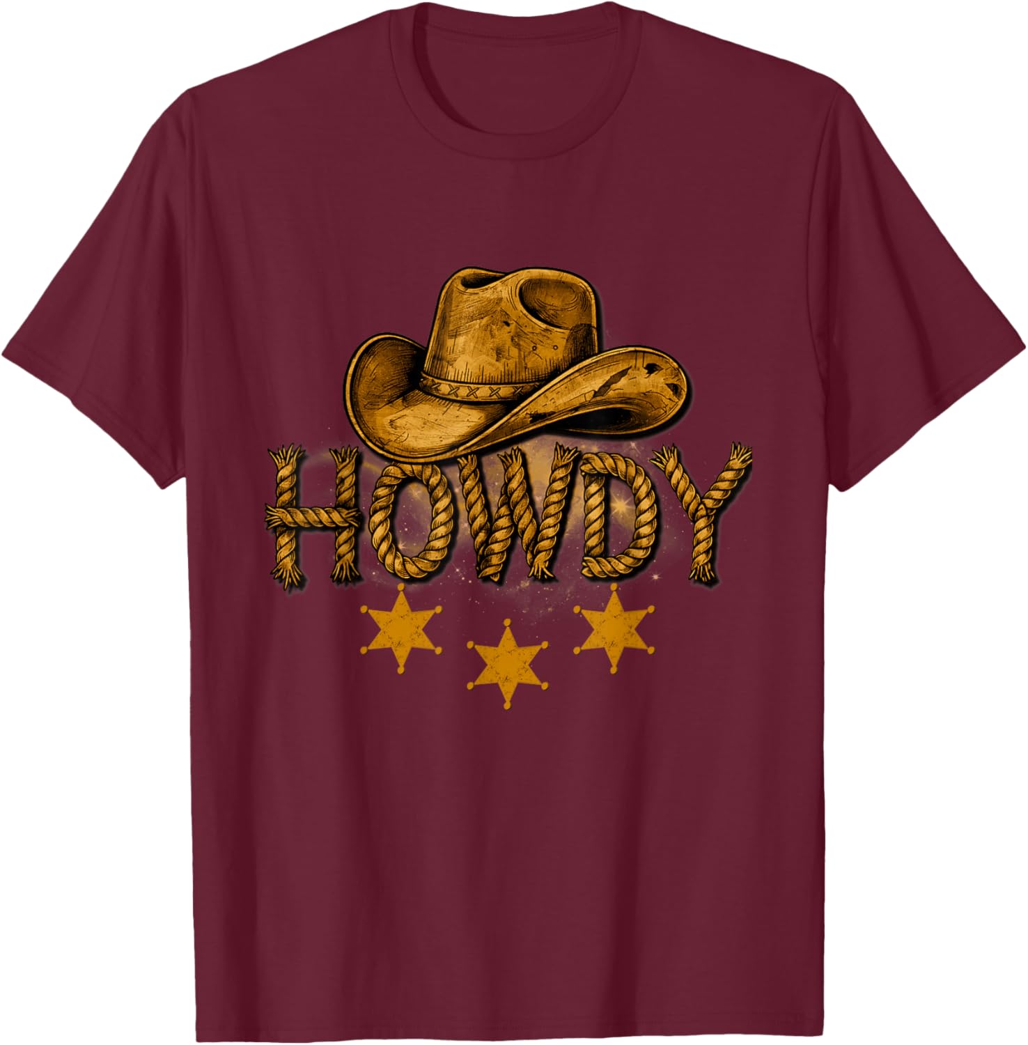 Howdy Western Cowboy Birthday Howdy Cowboy T-Shirt - T-Shirt | Maroon