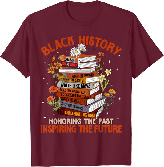 Black History Inspiring The Future African Outfit Men Women T-Shirt - T-Shirt | Maroon