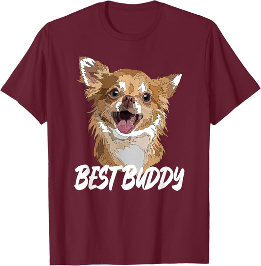 Chihuahua Lover Long Hair Chihuahua Dog Chiwawa Love T-Shirt - T-Shirt | Maroon
