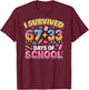 I Survived 67 33 Days of School 100 Days T-Shirt - T-Shirt | Maroon