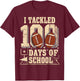 100 Days of School Boys 100th Funny Football T-Shirt - T-Shirt | Maroon
