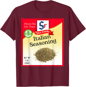 Italian Seasoning Spice Group Costume Family Matching Outfit T-Shirt - T-Shirt | Maroon