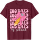 Coquette Bow 100 Days of School Teacher 100th Day of School T-Shirt - T-Shirt | Maroon
