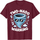 Two Nado Warning 2nd Birthday 2 Year Old Boys Kids T-Shirt - T-Shirt | Maroon