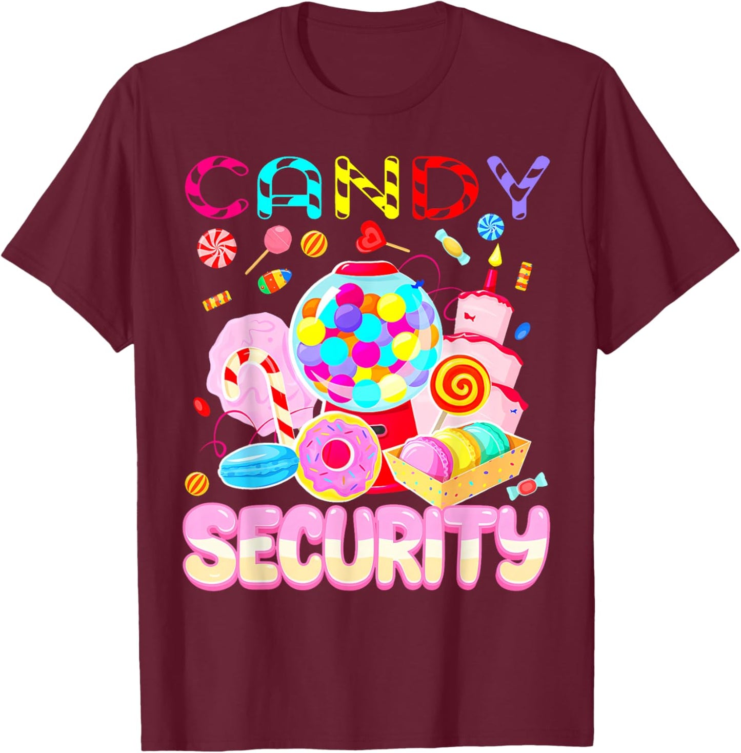 Candy Security Funny Halloween Costume T-Shirt - T-Shirt | Maroon